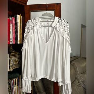 Free People White Lace Blouse